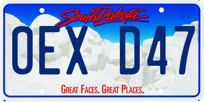 SD license plate 0EXD47