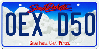 SD license plate 0EXD50