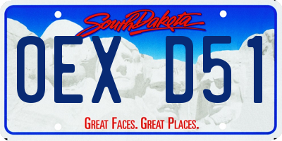 SD license plate 0EXD51