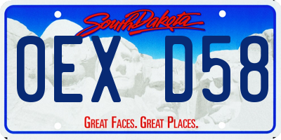 SD license plate 0EXD58