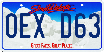 SD license plate 0EXD63