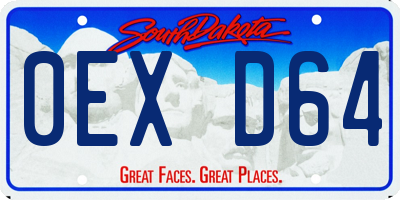 SD license plate 0EXD64