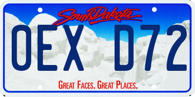 SD license plate 0EXD72