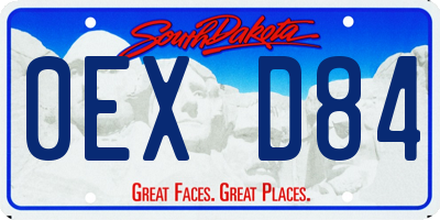 SD license plate 0EXD84