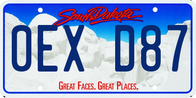 SD license plate 0EXD87