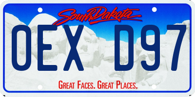 SD license plate 0EXD97