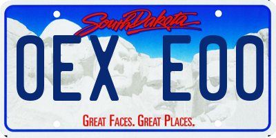 SD license plate 0EXE00
