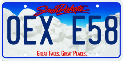SD license plate 0EXE58