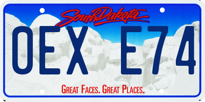 SD license plate 0EXE74