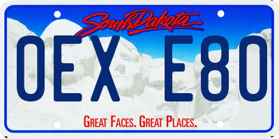 SD license plate 0EXE80