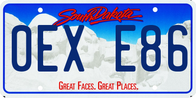 SD license plate 0EXE86