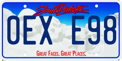 SD license plate 0EXE98