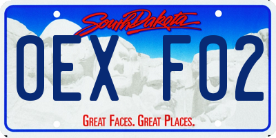 SD license plate 0EXF02