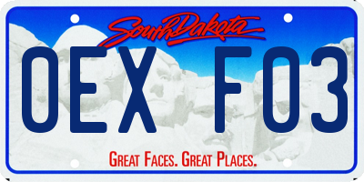 SD license plate 0EXF03