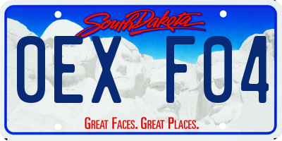 SD license plate 0EXF04