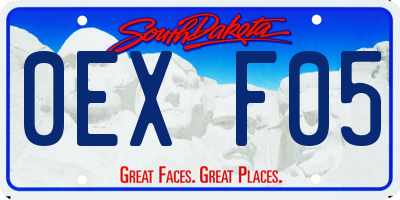 SD license plate 0EXF05