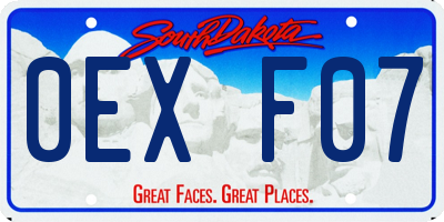SD license plate 0EXF07