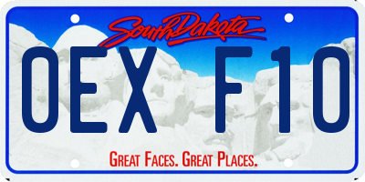 SD license plate 0EXF10