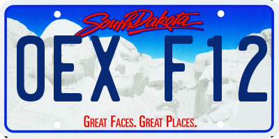 SD license plate 0EXF12