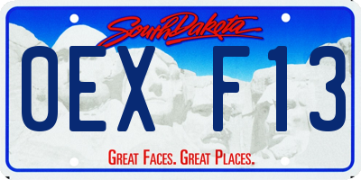 SD license plate 0EXF13