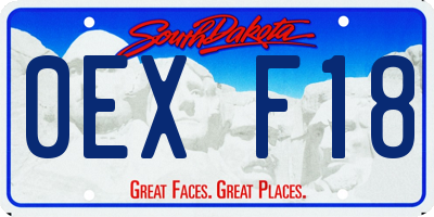 SD license plate 0EXF18