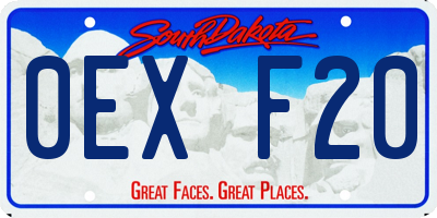SD license plate 0EXF20