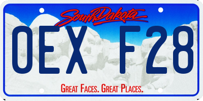 SD license plate 0EXF28