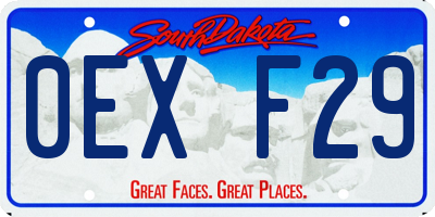 SD license plate 0EXF29