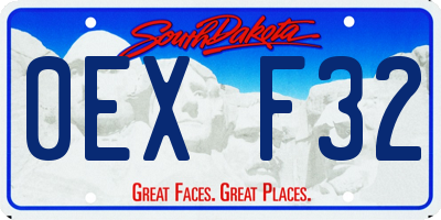 SD license plate 0EXF32