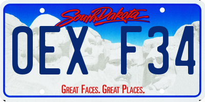 SD license plate 0EXF34