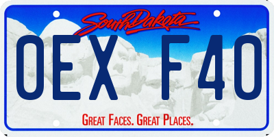 SD license plate 0EXF40