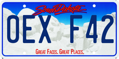 SD license plate 0EXF42