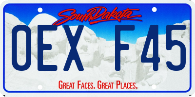 SD license plate 0EXF45
