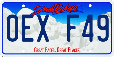 SD license plate 0EXF49