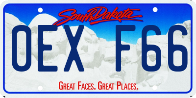 SD license plate 0EXF66