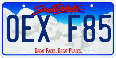 SD license plate 0EXF85