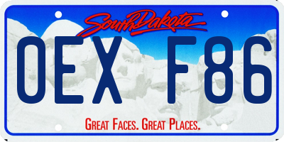 SD license plate 0EXF86