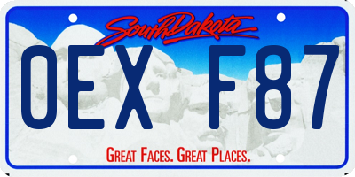 SD license plate 0EXF87