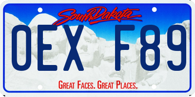 SD license plate 0EXF89
