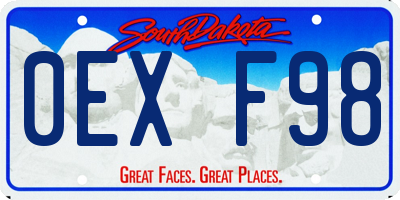 SD license plate 0EXF98