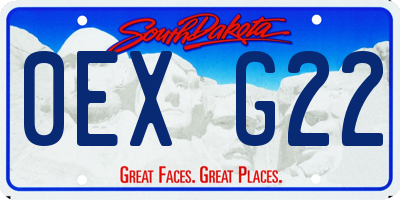 SD license plate 0EXG22