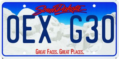 SD license plate 0EXG30