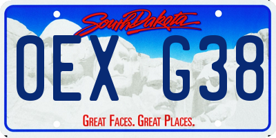 SD license plate 0EXG38
