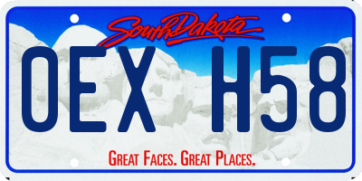 SD license plate 0EXH58