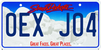 SD license plate 0EXJ04
