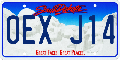 SD license plate 0EXJ14