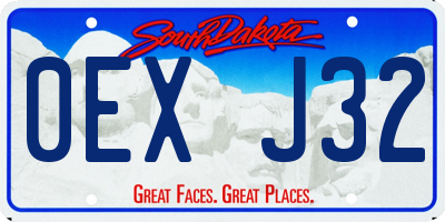 SD license plate 0EXJ32