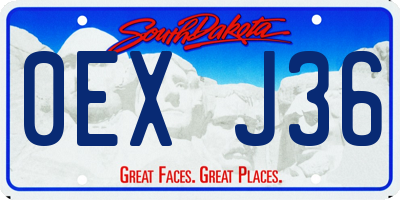 SD license plate 0EXJ36