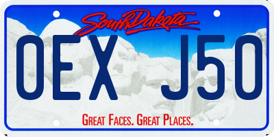 SD license plate 0EXJ50