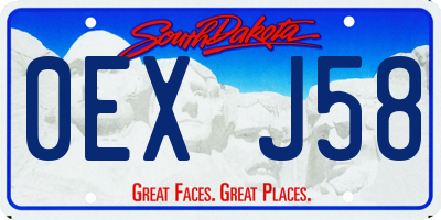 SD license plate 0EXJ58